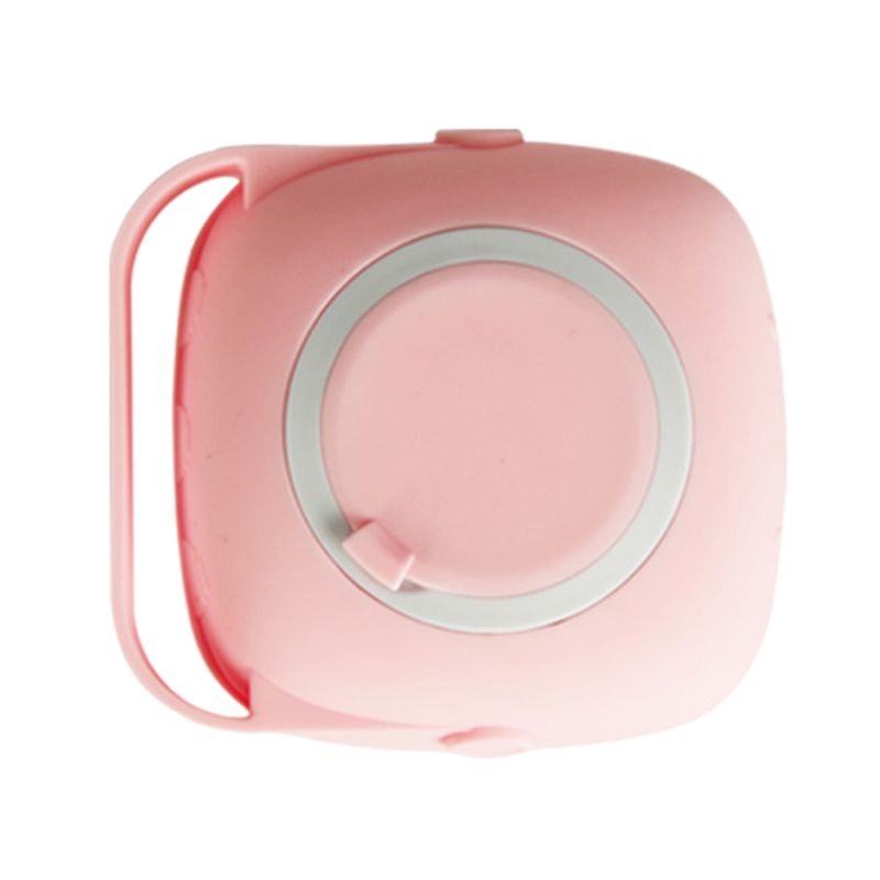Pink silicone pet bath brush with shampoo dispenser