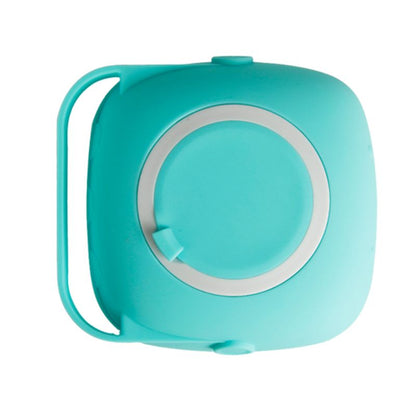 Blue silicone pet bath brush with shampoo dispenser