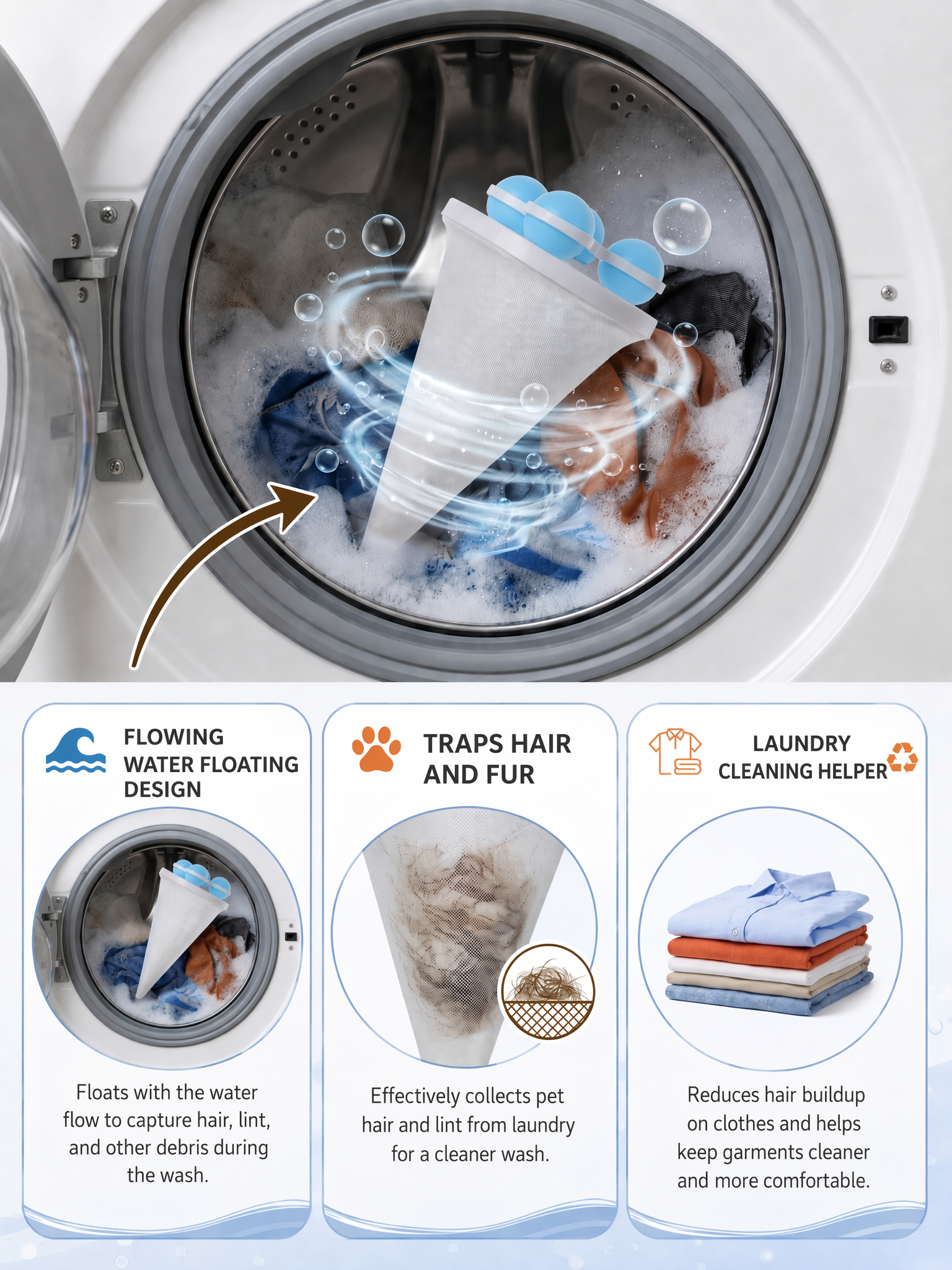 Pet hair catcher features and usage overview